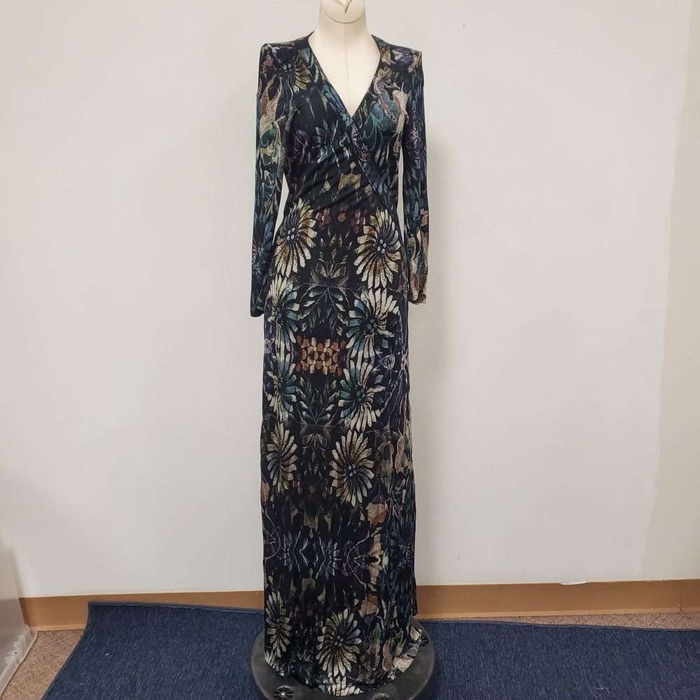Free People New Romantics Dark Sunflower Wrap Dress M Long Sleeve Whimsigoth